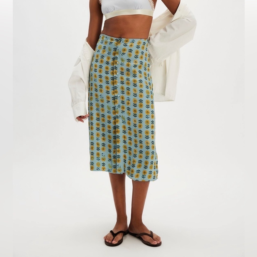 Free People Analise Printed Midi Skirt Floral NWT